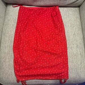 Tiger Mist Red Heart Patterned Skirt